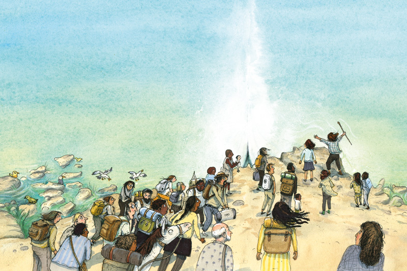 Mose delar på havet